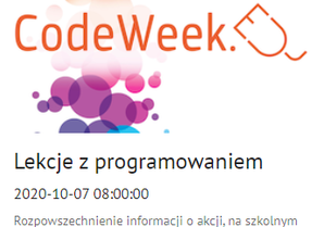 Grafika 1: Code Week "Europejski Tydzień Kodowania"