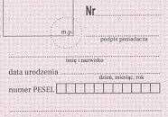 legitymacja szkolna - wzór