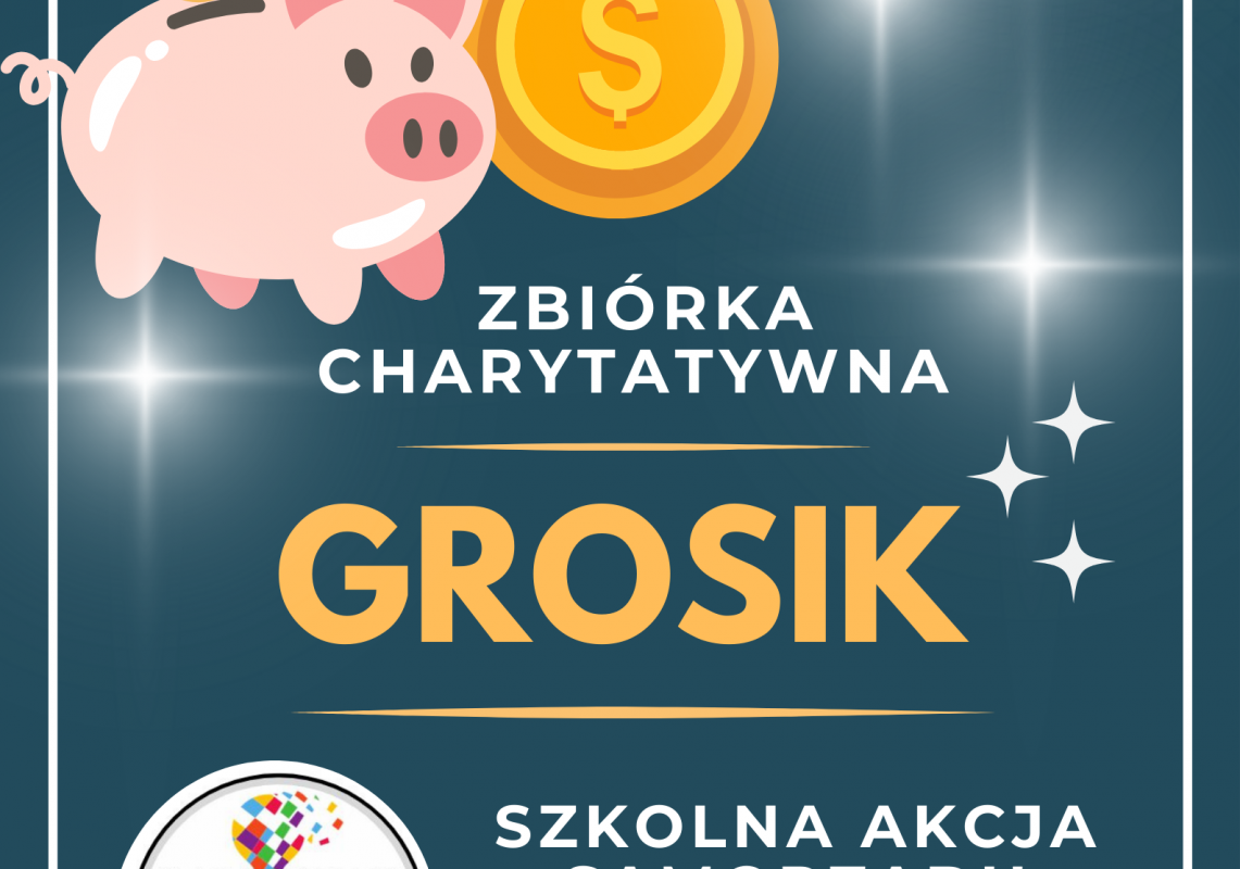 plakat informacyjny - grosik, zbiórka charytatywna