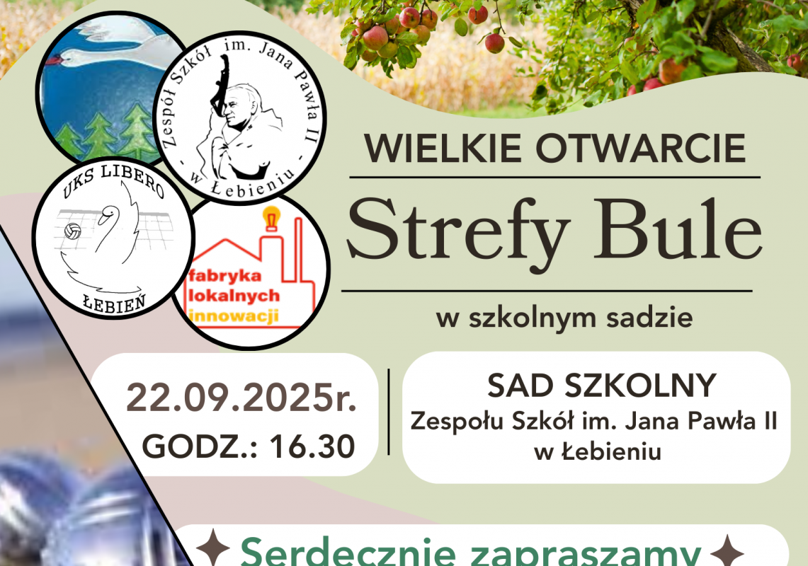 plakat informacyjny - wielkie otwarcie strefy bule