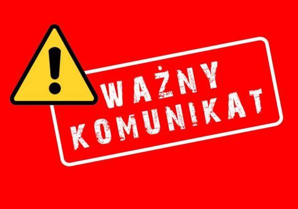 Grafika 1: Ważny komunikat dotyczący zajęć