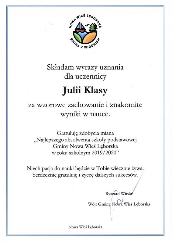 Grafika #0: Najlepszy absolwent 2019/2020