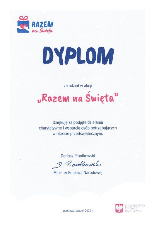 Grafika #0: Dyplom "Razem na Święta"