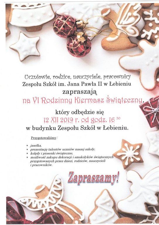 Grafika #0: Zaproszenie na VI Rodzinny Kiermasz Świąteczny