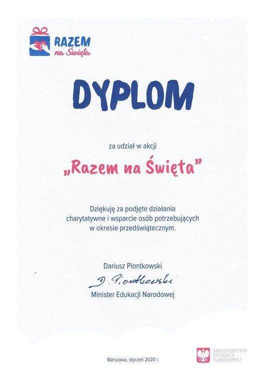 Grafika #0: Dyplom "Razem na Święta"