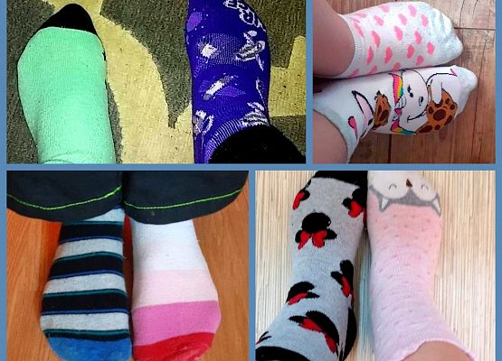 Kolorowe i różne skarpety to solidarność z osobami z Zespołem Downa