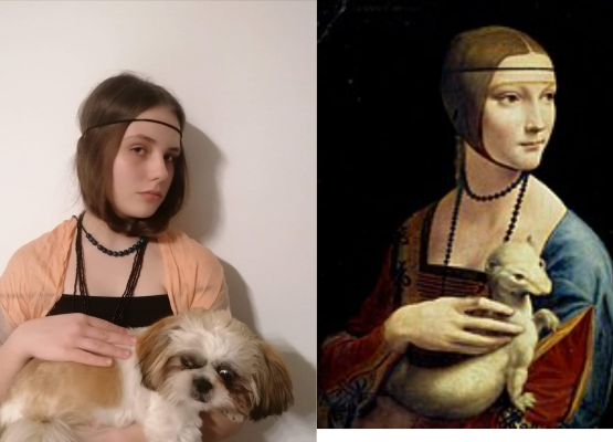 Żywe reprodukcje obrazów uczniów klasy VI