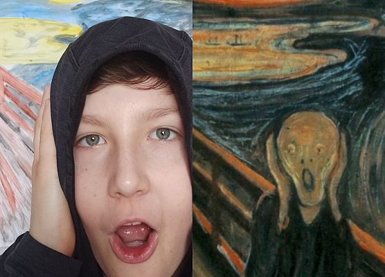 Żywe reprodukcje obrazów uczniów klasy VI