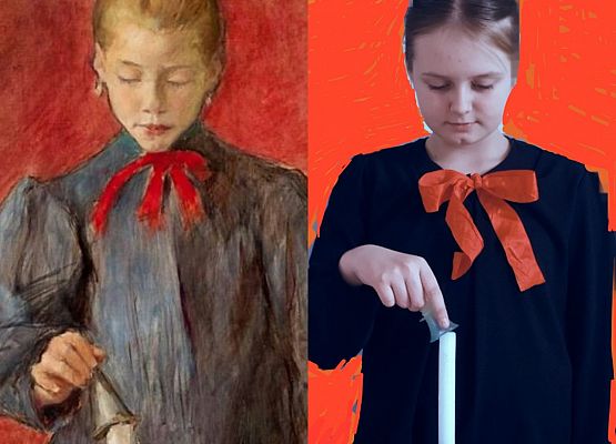 Żywe reprodukcje obrazów uczniów klasy VI