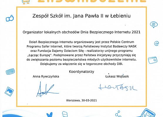 Zaświadczenie grafika