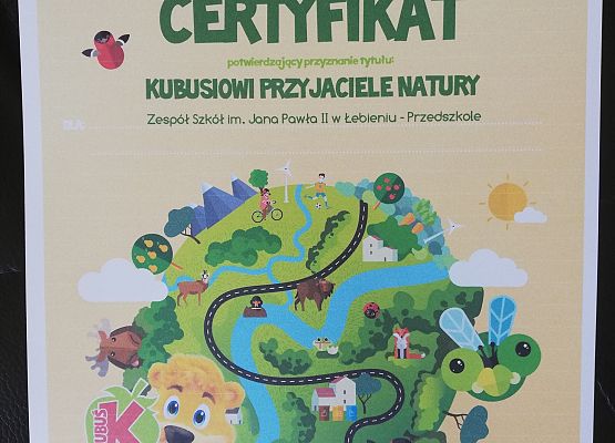 Certyfikat Kubusiowych Przyjaciół Natury