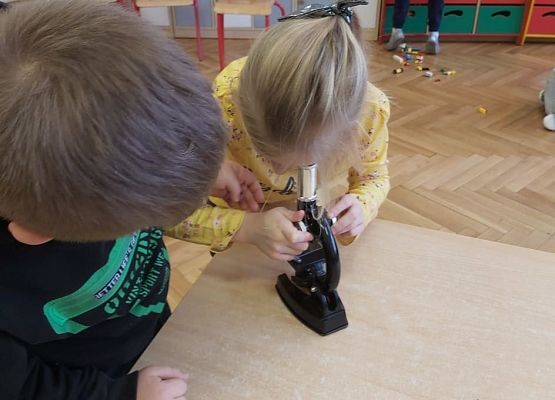 Dzieci poznają mikroskop