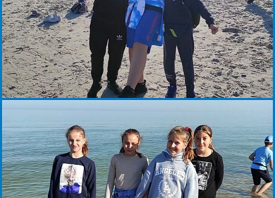 Uczniowie na plaży