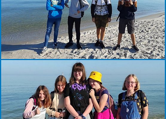 Uczniowie na plaży