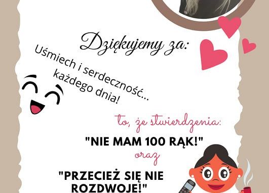 Dyplom z fotografią i życzeniami dla nauczyciela