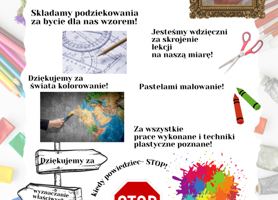 Dyplom z fotografią i życzeniami dla nauczyciela