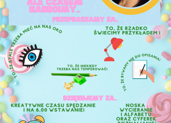 Dyplom z fotografią i życzeniami dla nauczyciela