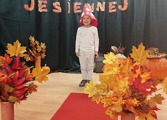 Chłopiec prezentuje swój stój na pokazie mody