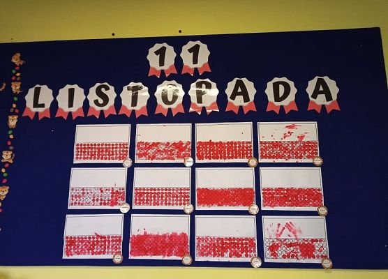 Gazetka w przedszkolu, prace plastyczne dzieci