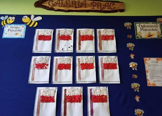 Gazetka w przedszkolu, prace plastyczne dzieci