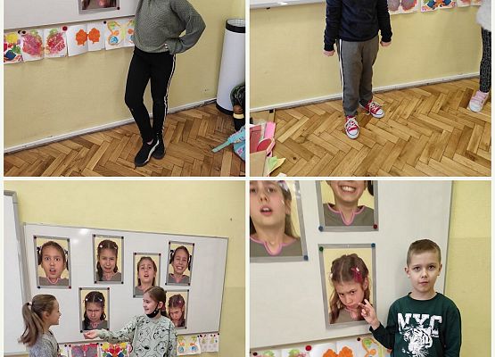 Uczniowie prezentują emocje.