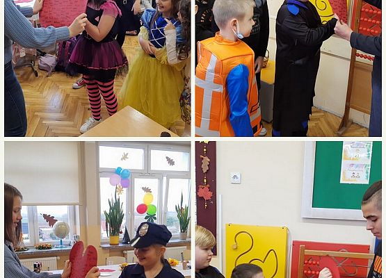 Uczniowie przebijają papierowe serce