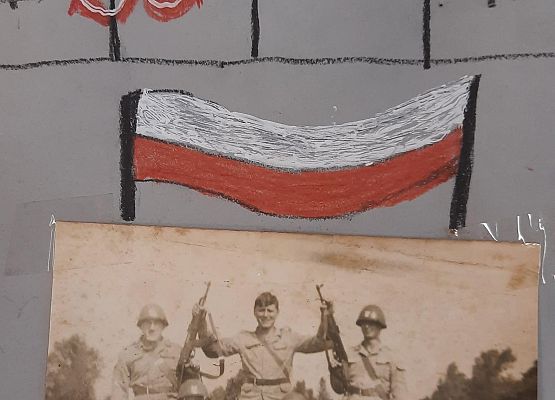 Kartka wykonana przez ucznia w ramach akcji Bohater-ON