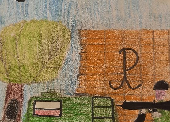 Kartka wykonana przez ucznia w ramach akcji Bohater-ON