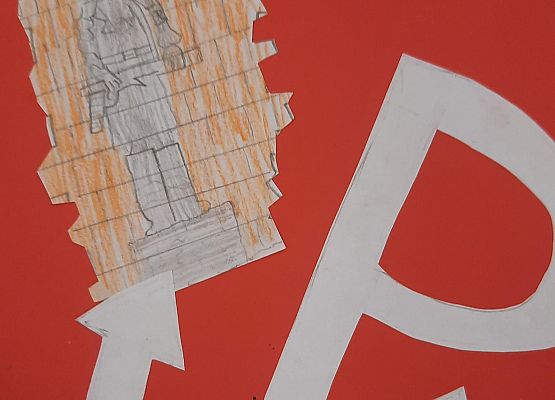 Kartka wykonana przez ucznia w ramach akcji Bohater-ON