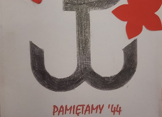 Kartka wykonana przez ucznia w ramach akcji Bohater-ON