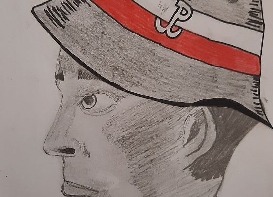 Kartka wykonana przez ucznia w ramach akcji Bohater-ON