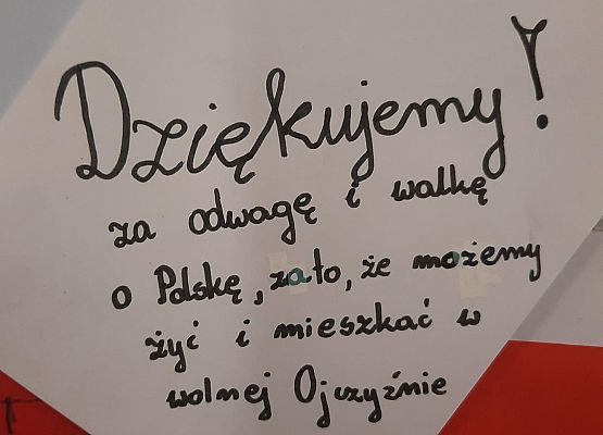 Kartka wykonana przez ucznia w ramach akcji Bohater-ON