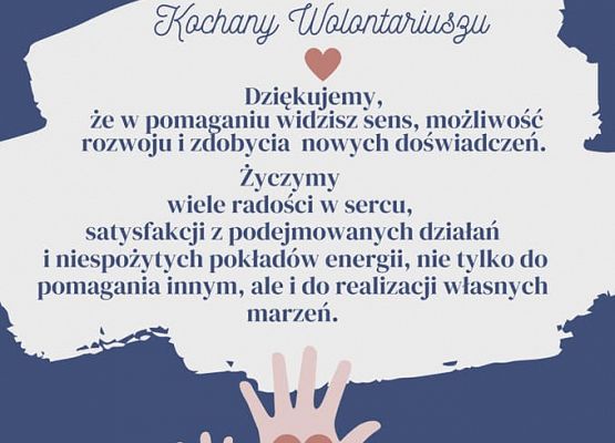 Plakat z życzeniami dla Wolontatiuszy