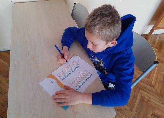 Uczeń wypełnia ankietę