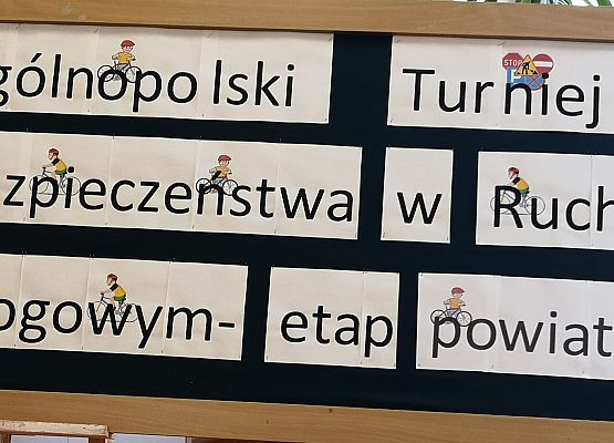 Napis na gazetce: Ogólnopolski Turniej Bezpieczeństwa w Ruchu Drogowym