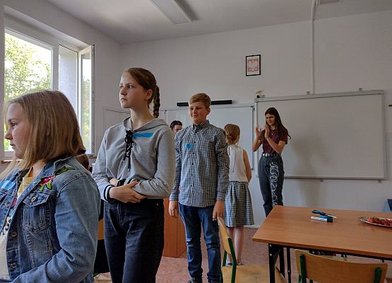 Uczniowie podczas zabaw integracyjnych