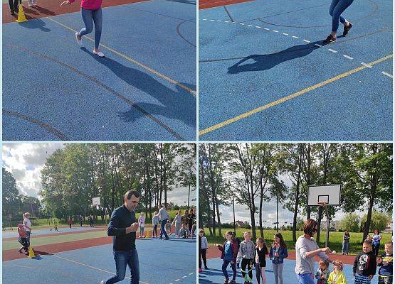 Rodzice z dziećmi podczas konkurencji