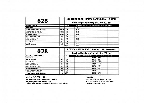 Garczegorze, Darżkowo, Krępa Kaszubska, Lędziechowo, Łebień