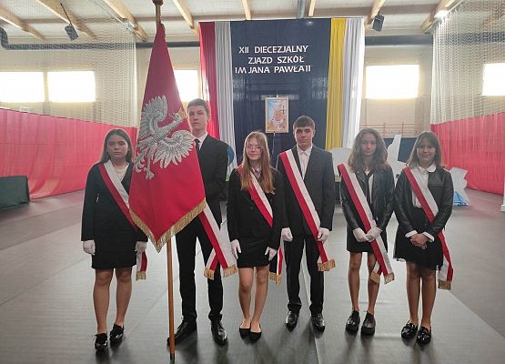 delegacja Zespołu Szkół im. Jana Pawła II w Łebieniu