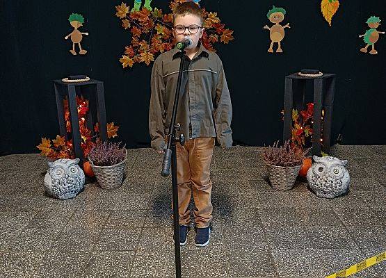 uczeń recytuje wiersz