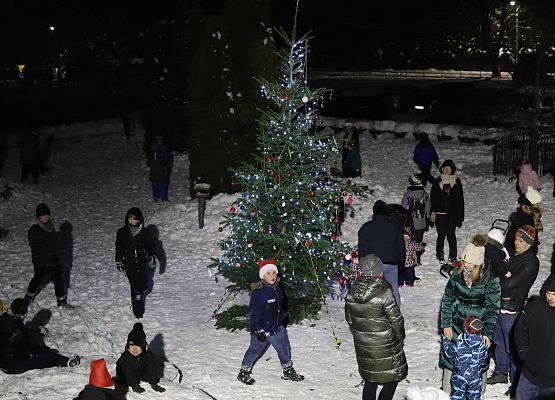 uczestnicy spotkania "wspólne ubieranie choinki"