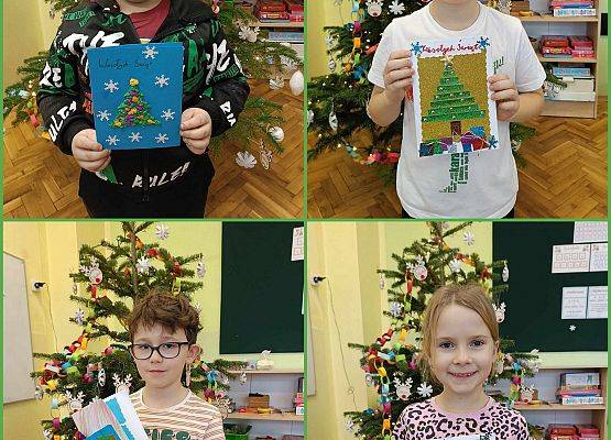 uczniowie prezentują swoje prace konkursowe