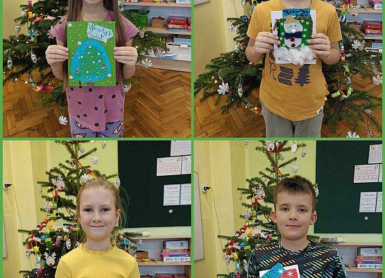 uczniowie prezentują swoje prace konkursowe