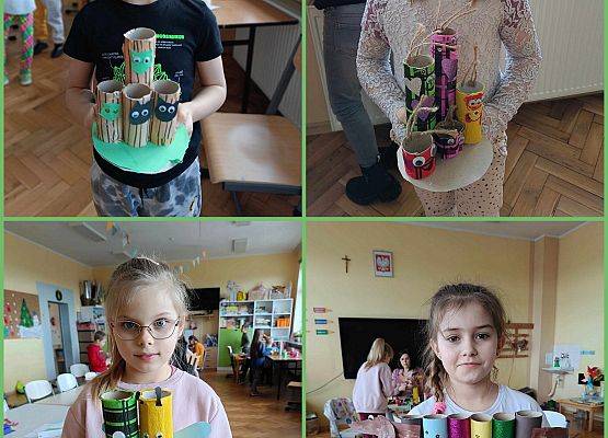 dzieci prezentują swoje prace