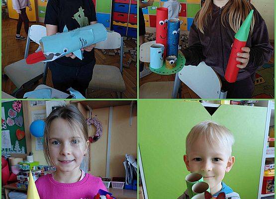 dzieci prezentują swoje prace