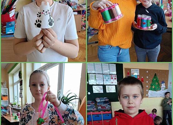 dzieci prezentują swoje prace