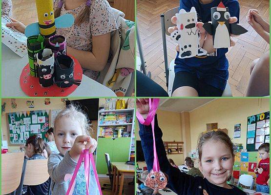 dzieci prezentują swoje prace