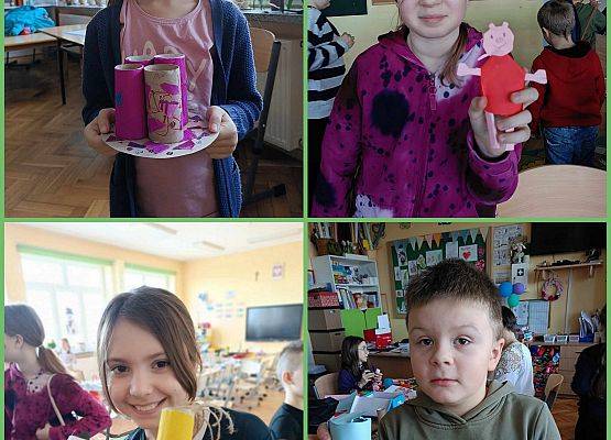 dzieci prezentują swoje prace