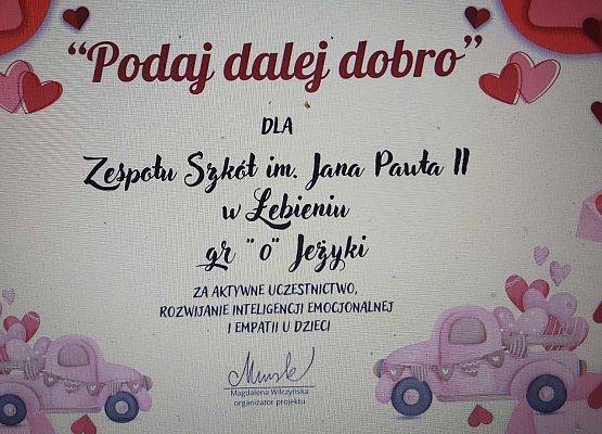 certyfikat udziału w projekcie