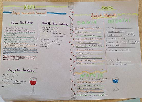 wykonane menu uczty Wierzynka